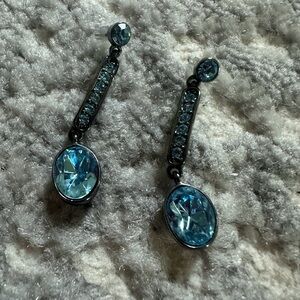Elegant Blue and Silver Dangle Earrings